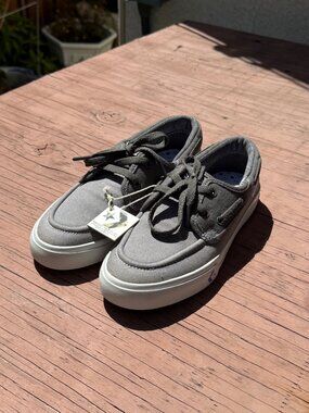 NWT Converse Women’s 8.5 Men's 7 Stern Oxford Boat Shoes Gray White Check Desc